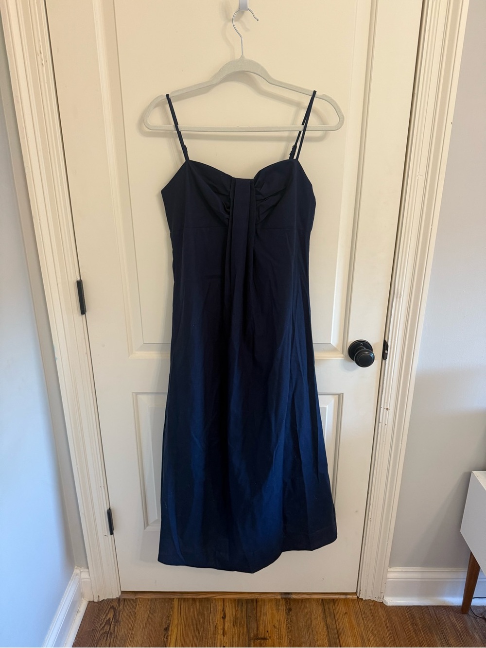 Tuckernuck Navy Linen Front Pleated Zoe Dress